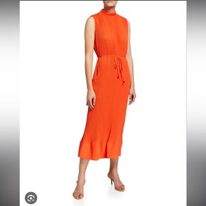 Milly Melina Long Pleated Midi Dress